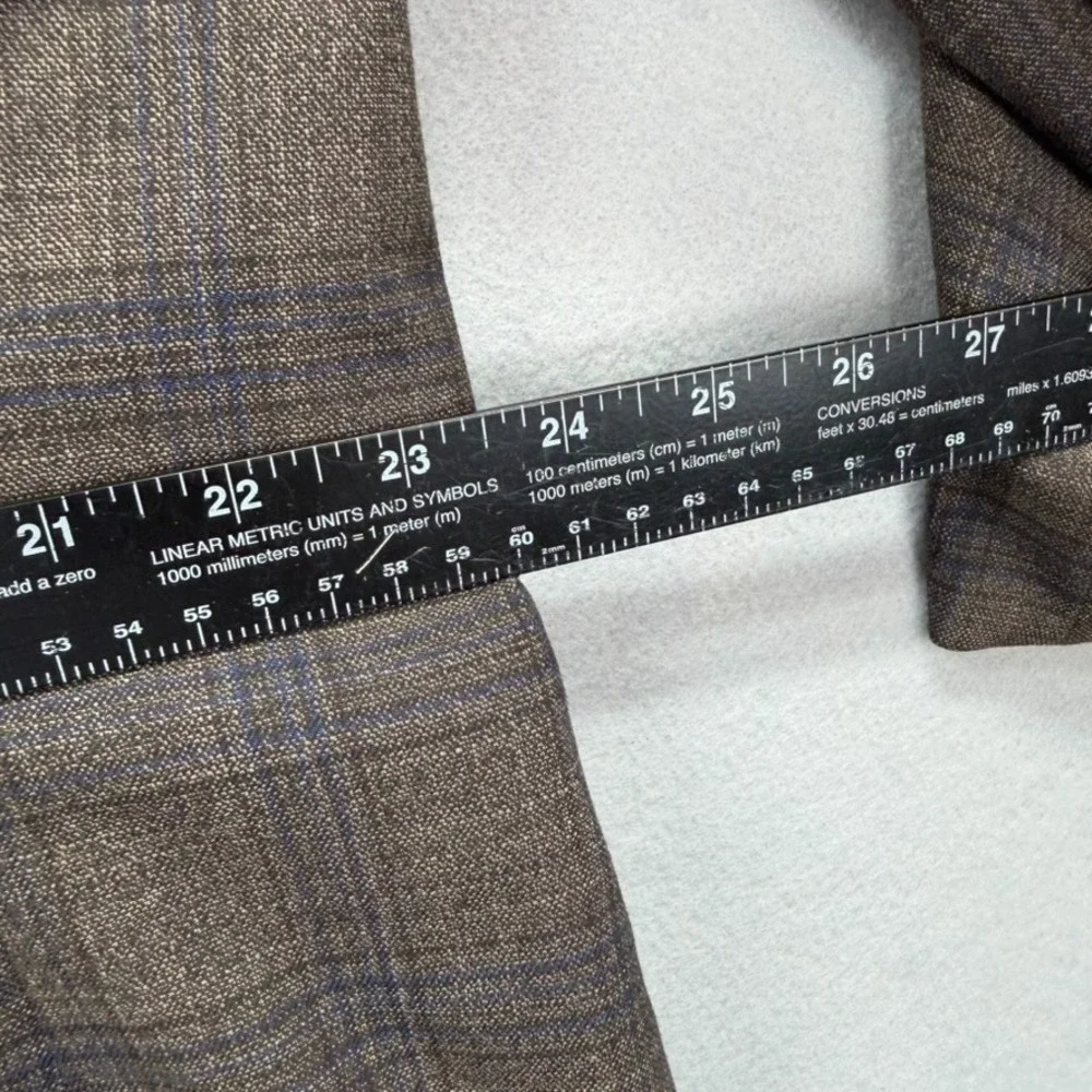 Lauren Ralph Lauren Blazer Jacket Mens 46R Brown Check Formal‎ Black Label Coat